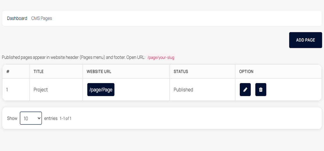 CMS Pages
